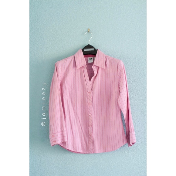 Vintage Tops - 90s Vintage Striped Button Down Shirt